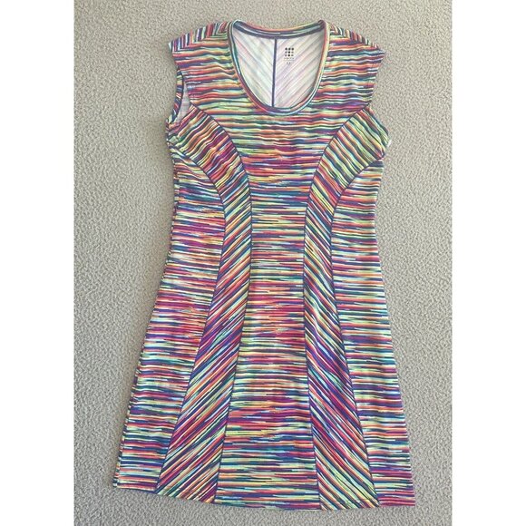 Title Nine Hillary Dress Multicolor Striped Geo Sleeveless - Picture 1 of 10